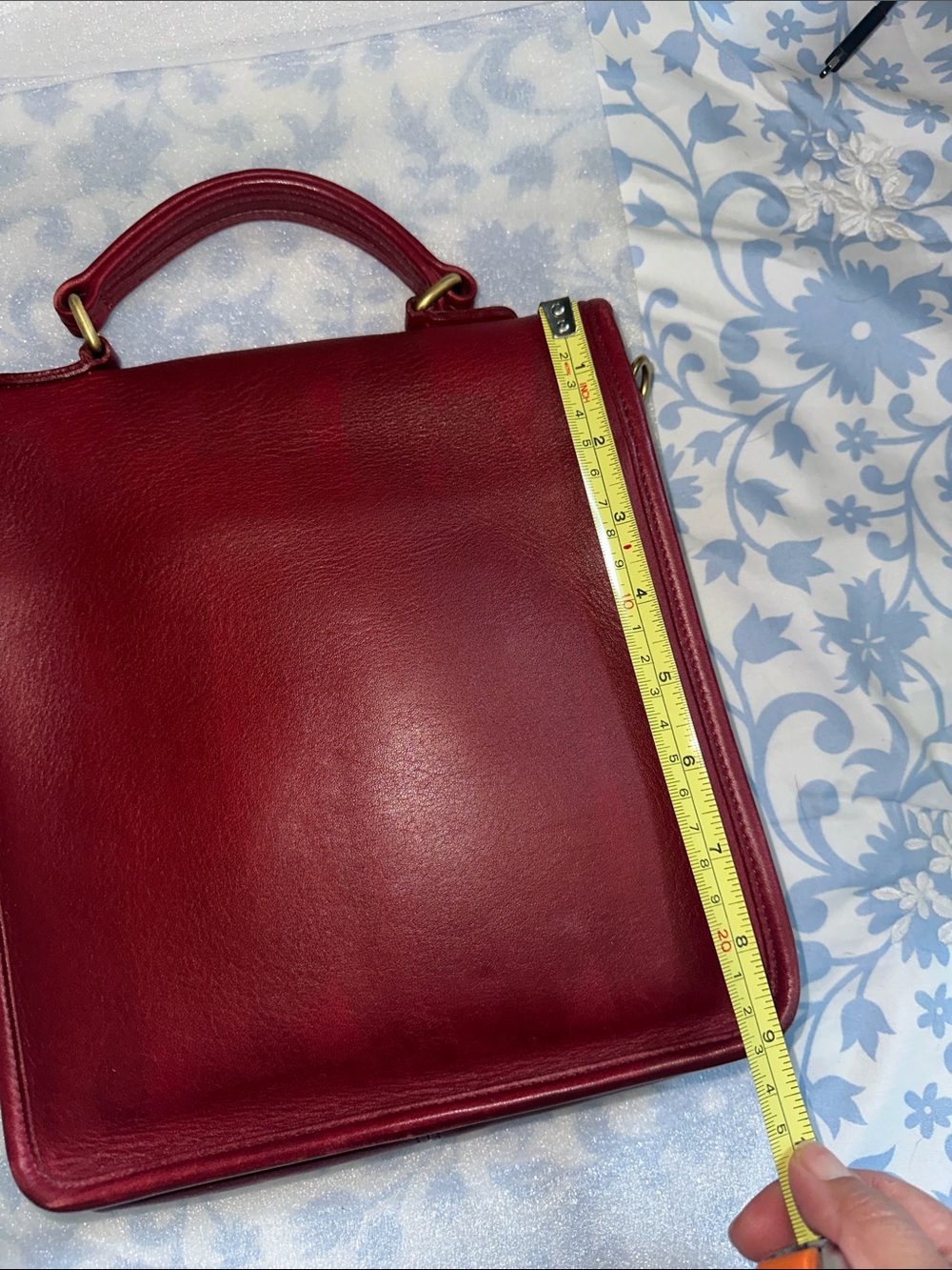 Coach Classic vintage Structured Red Leather Top-Handle Bag - Picture 8 of 10